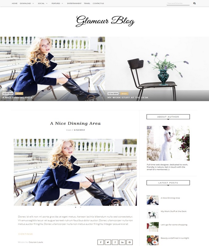 glamour blogger template