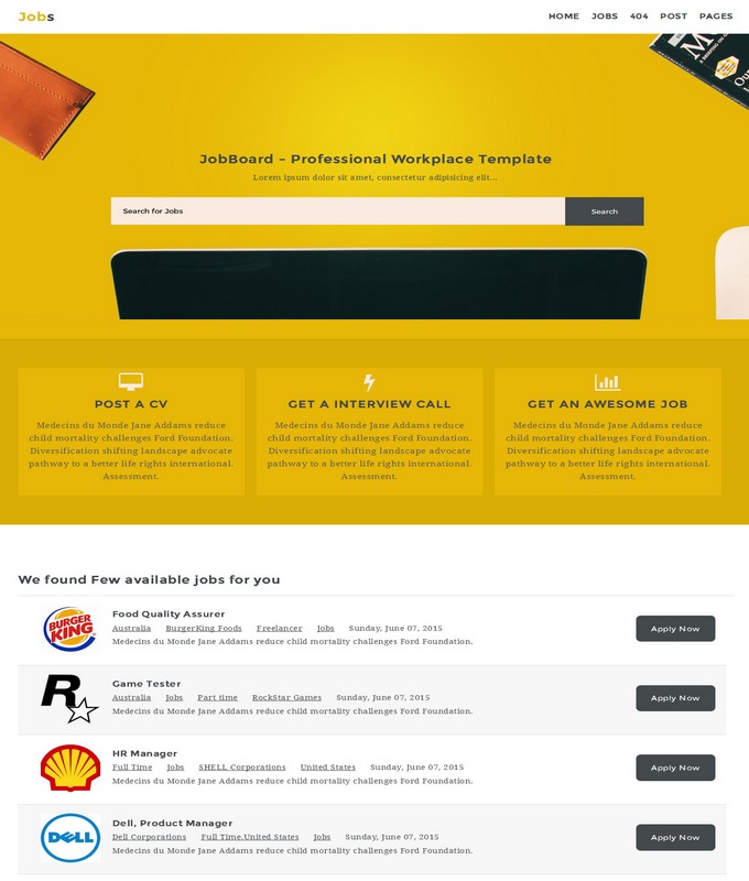 jobs blogger template