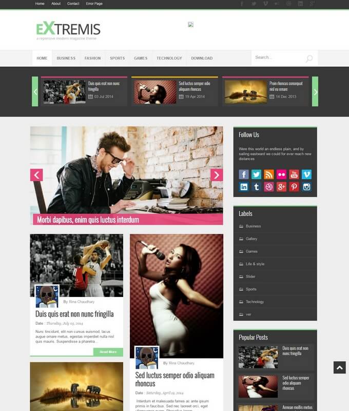 Extremis Blogger Template