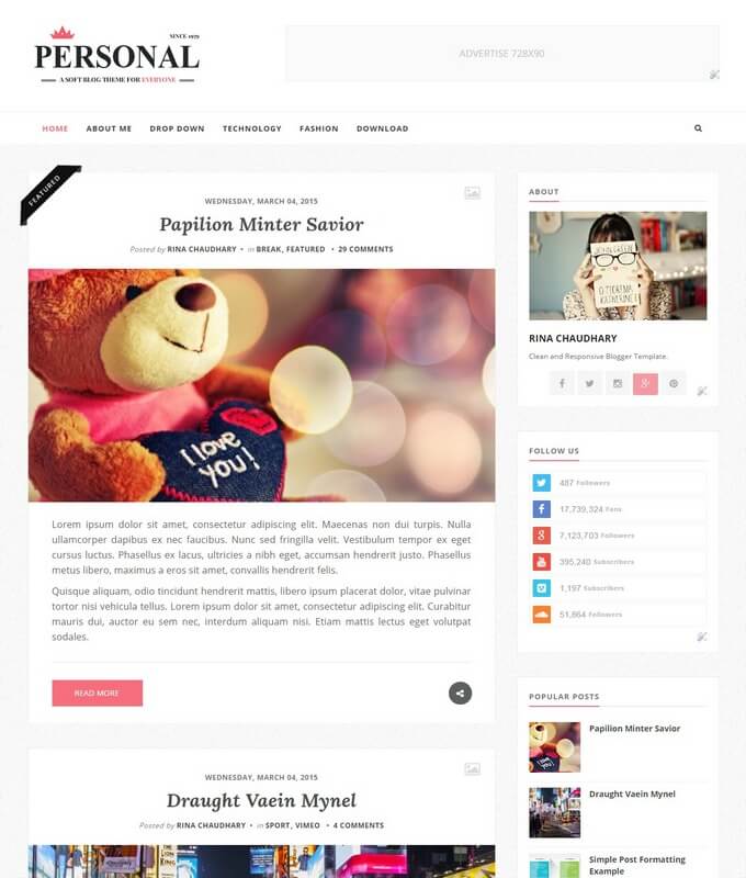 Personal Blogger Template