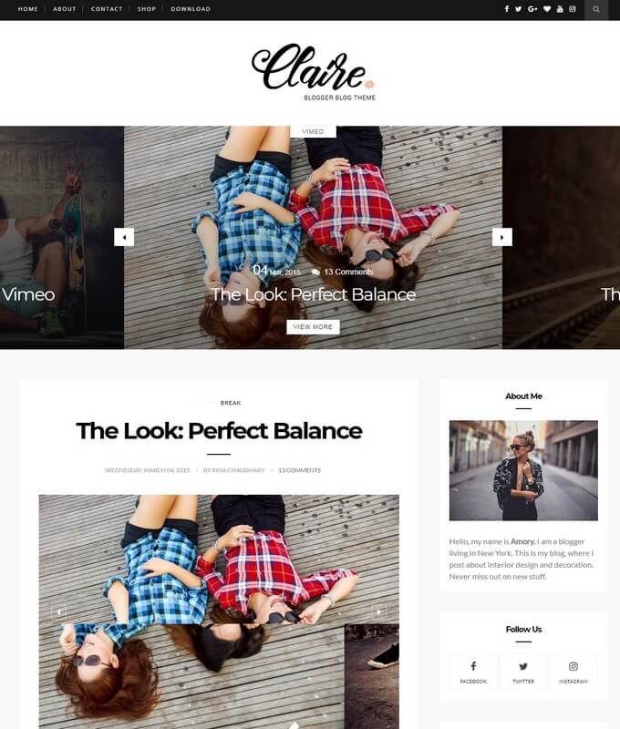 Claire Blogger Template