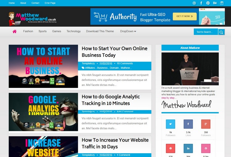 Authority Blogger Template