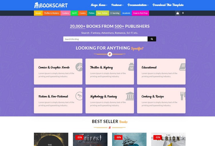 Books Cart Blogger Template