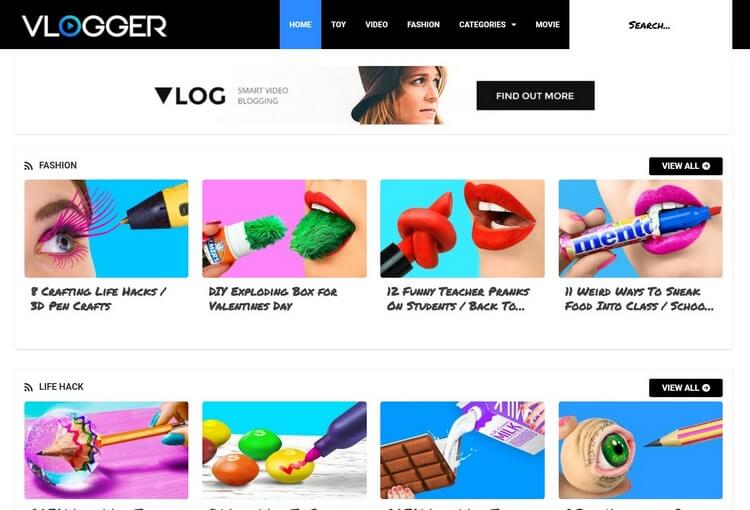 Vlogger Blogger Template